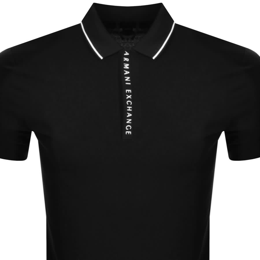 Armani Exchange Short Sleeved Polo T Shirt Black | Mainline
